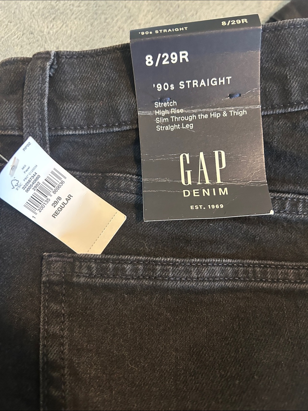 GAP 90s Straight Leg Black Denim